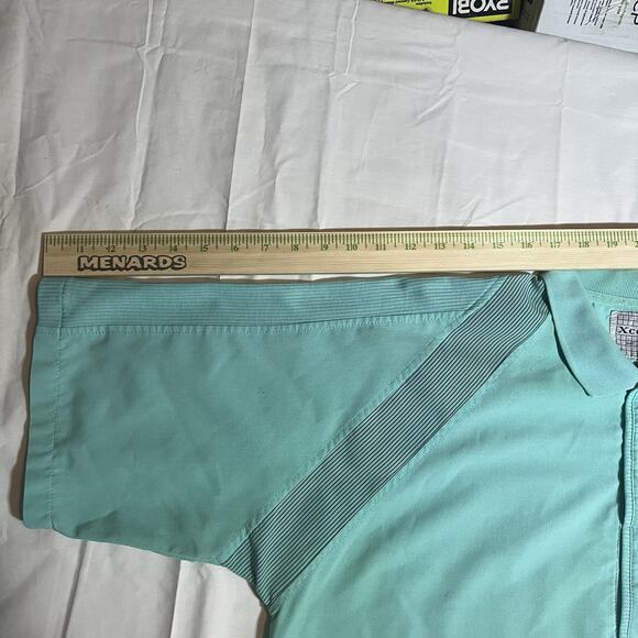 Vintage Xceptions by DSI Shirt Mens XL Teal Green Short Sleeve Polo 80s Taiwan - Picture 10 of 11